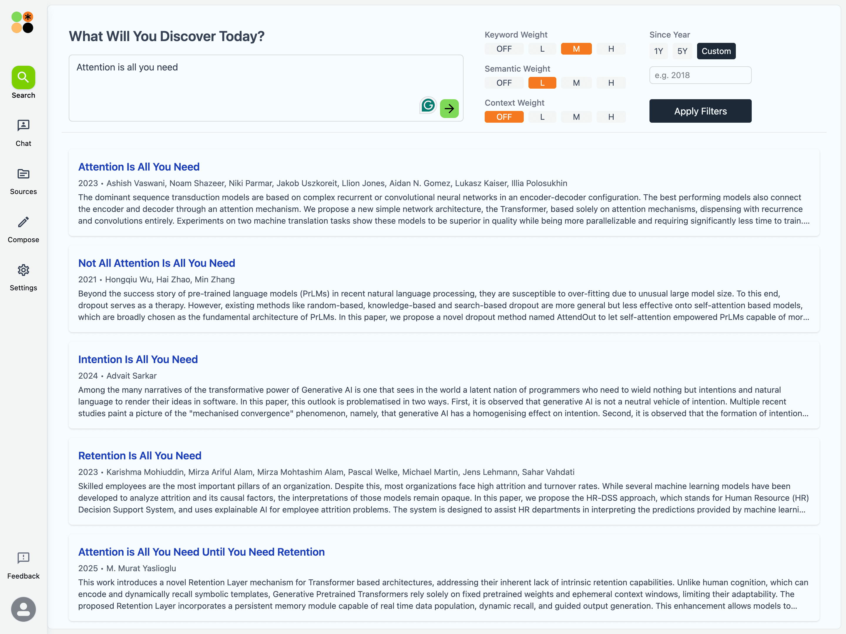 Sevenfold search demo